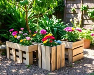 DIY-Blumentöpfe aus alten Holzpaletten für rustikale Gärten