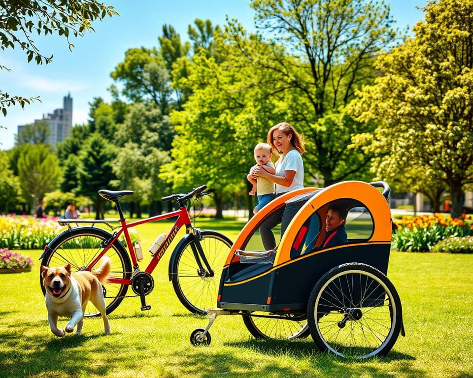 Fahrradanhänger mit Kindersitz