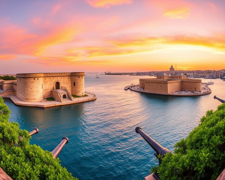 Fort Saint Elmo und Fort Saint Angelo in Valletta