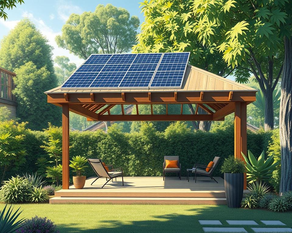 Freistehende Terrassenpavillons mit Solarzellen für Energieeinsparung