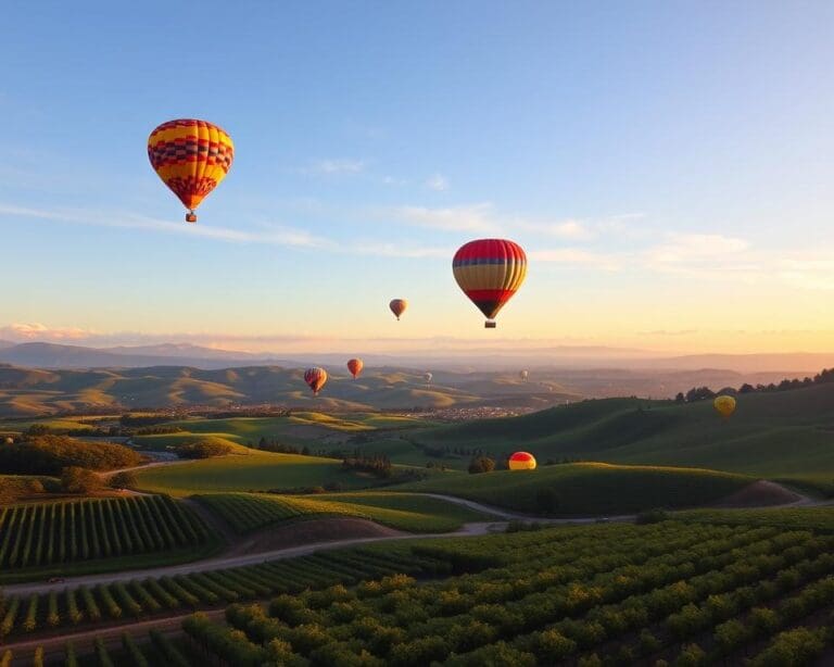 Heißluftballonfahrten über Napa Valley, Kalifornien