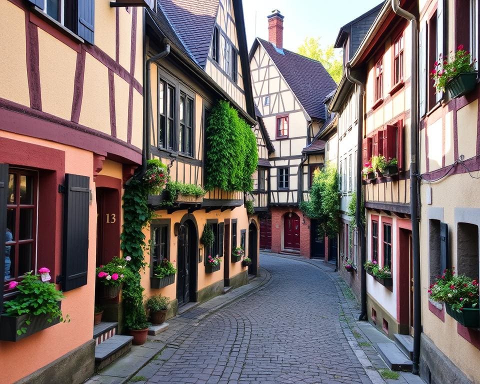 Historische Gassen in Monschau, Deutschland