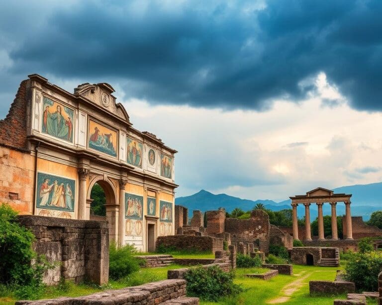 Historische Ruinen in Pompeji, Italien