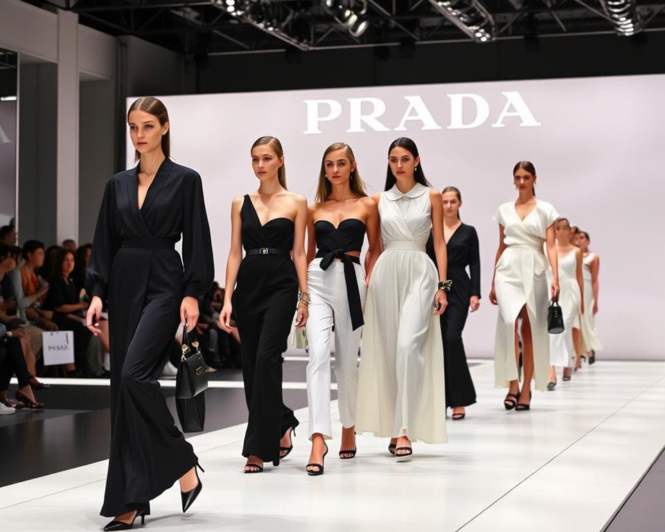 Luxusmode von Prada, Materialien und Eleganz