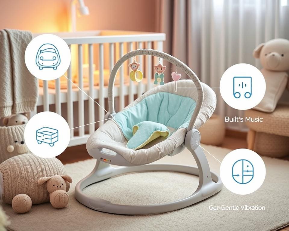 Smarte Babywippen mit Vibration, Musik und Komfort