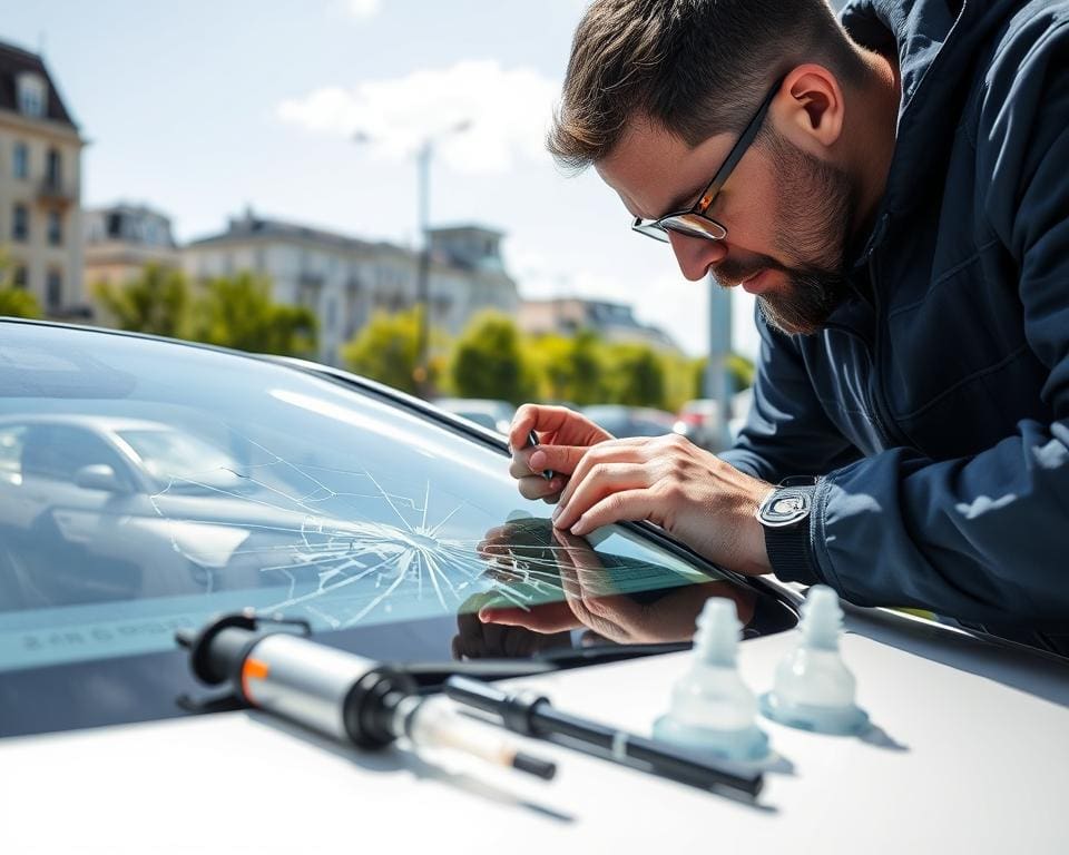 autoglasklinik.ch - Windschutzscheibe Reparatur Prozess