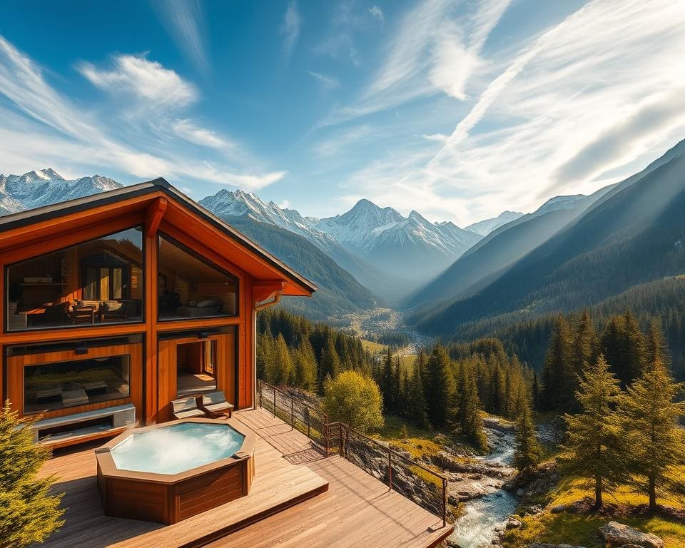 Wie geniesst du Wellness mit Blick auf die Berge?